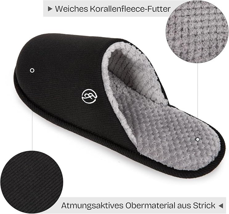 Zapatillas de Casa EverFoams Negro/Gris 44/45