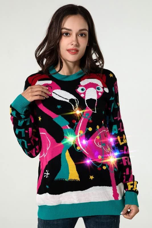Suéter Navideño Flamenco LED Unisex Talla XL