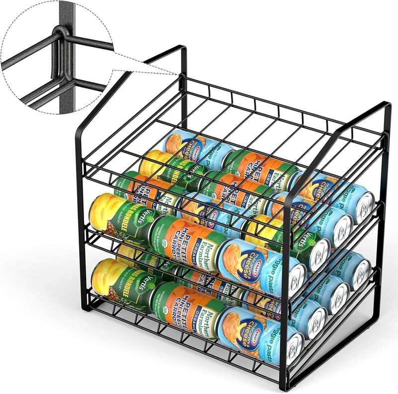 Estante Organizador Latas Cocina Metal Negro