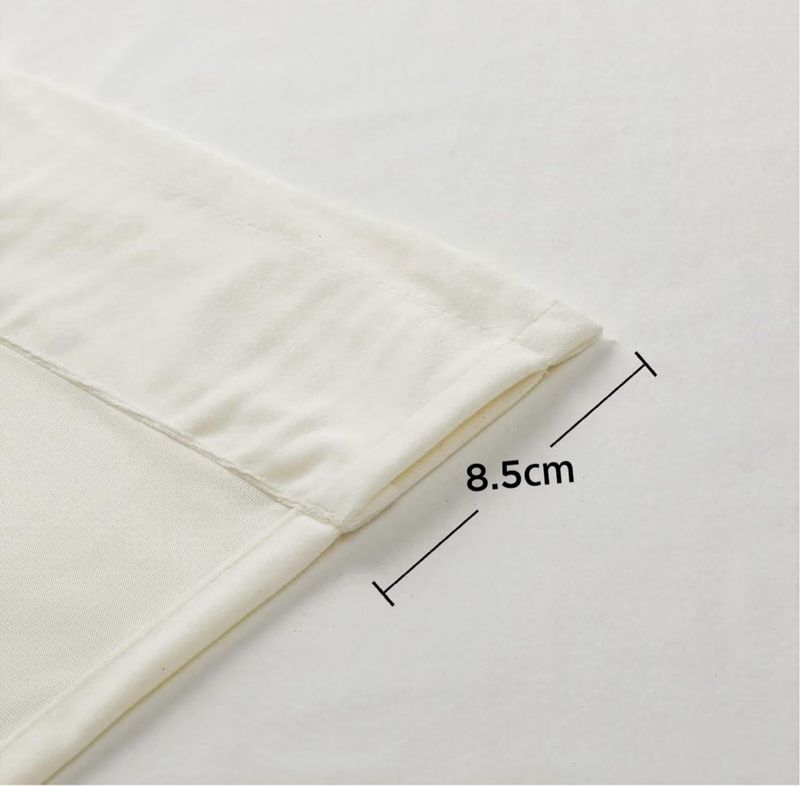 Cortinas Terciopelo 2 ud 132*245cm Blanco Marfil