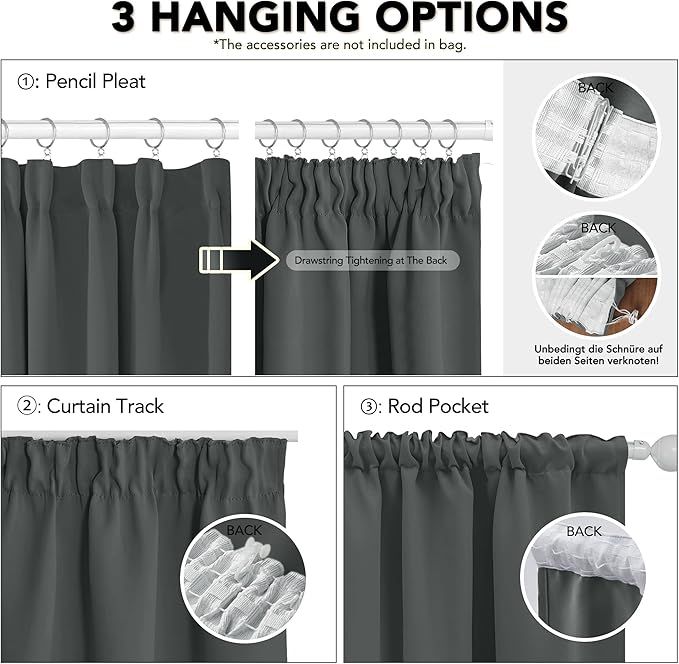 Cortinas Blackout Deconovo 140*175cm Gris