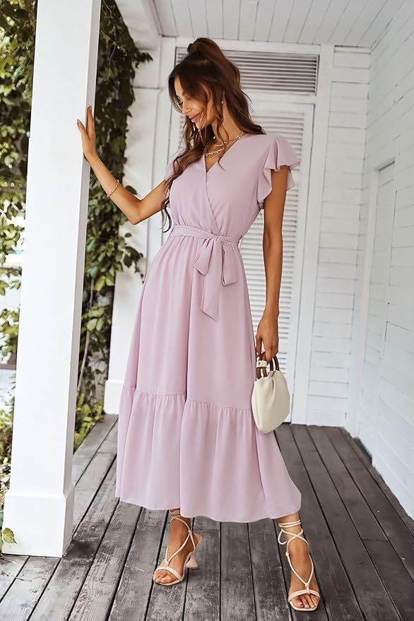 Vestido Bohemio de Verano con Cuello en V Talla M