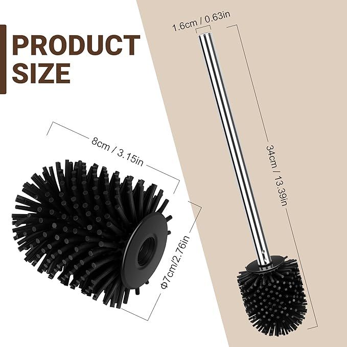 Pack 3 Escobillas de Inodoro 7 cm Acero Inoxidable