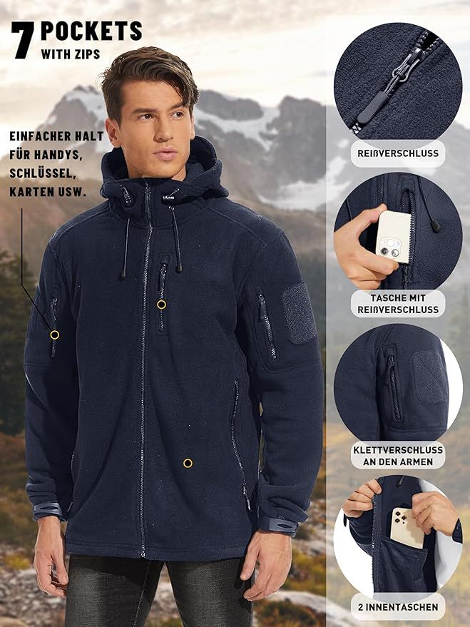 Chaqueta de Forro Polar para Hombre Talla S Azul