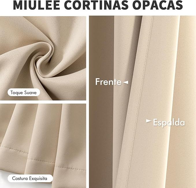 Cortinas Opacas Beige 2*140x225cm