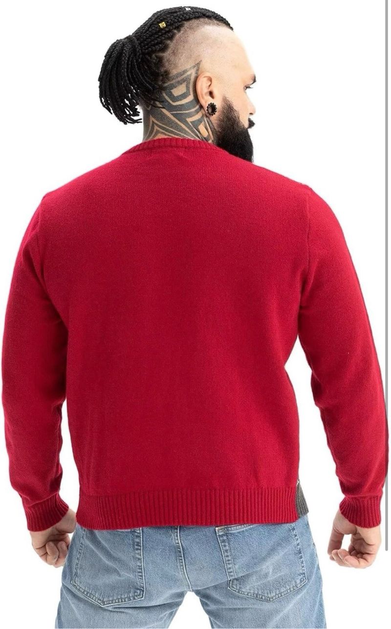 Suéter Navideño Unisex Rojo y Gris