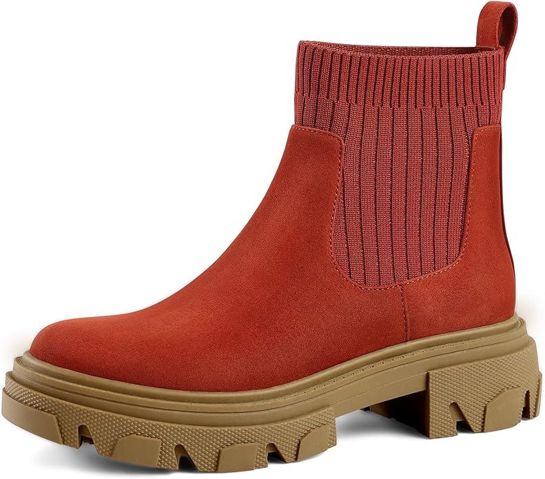 Botines Chelsea Invierno Mujer Rojo