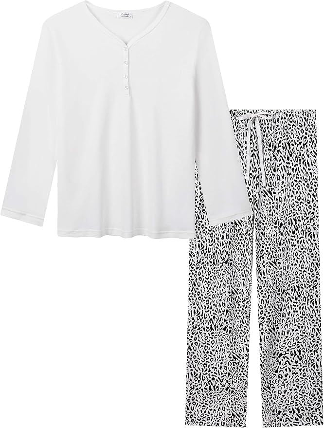 Pijama Largo de Algodón para Mujer Talla S