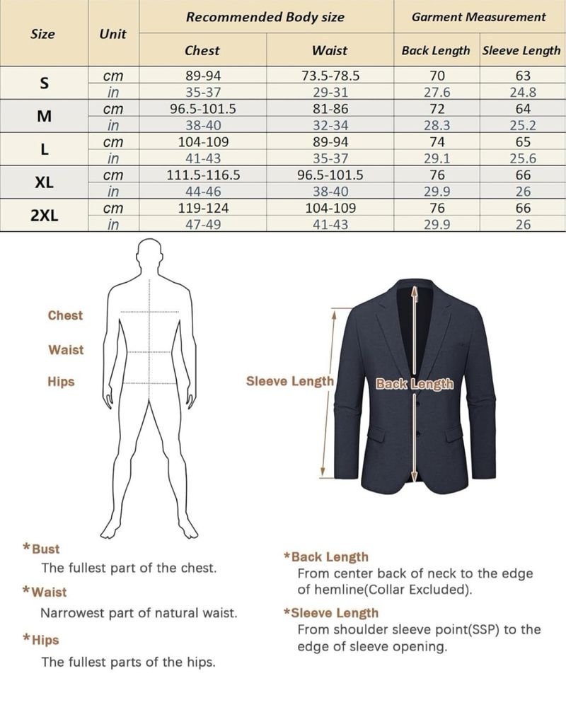 Chaqueta ligera de dos botones hombre Talla S/36