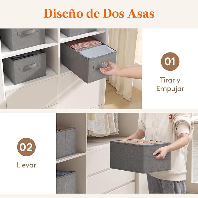 4 Cajas de Almacenamiento Plegables 40L