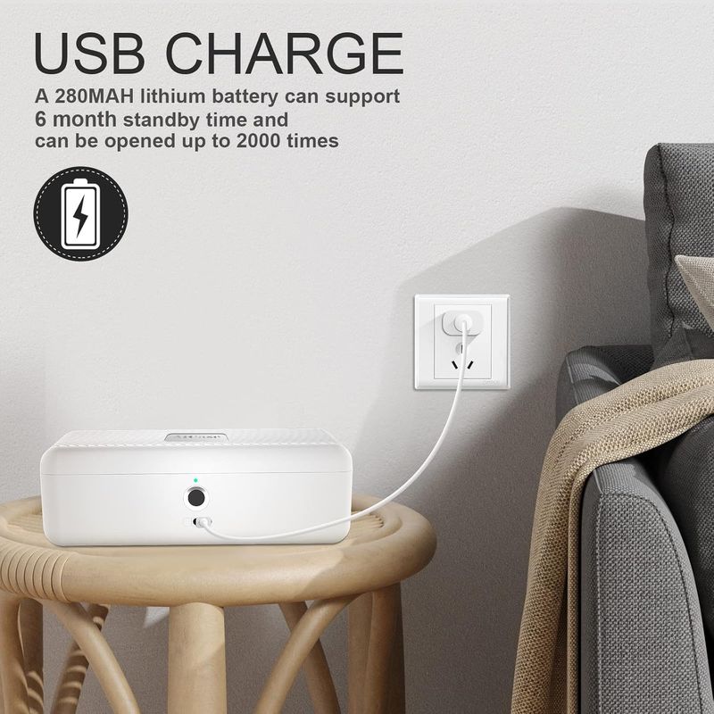 Caja Biométrica Portátil con Huella Digital