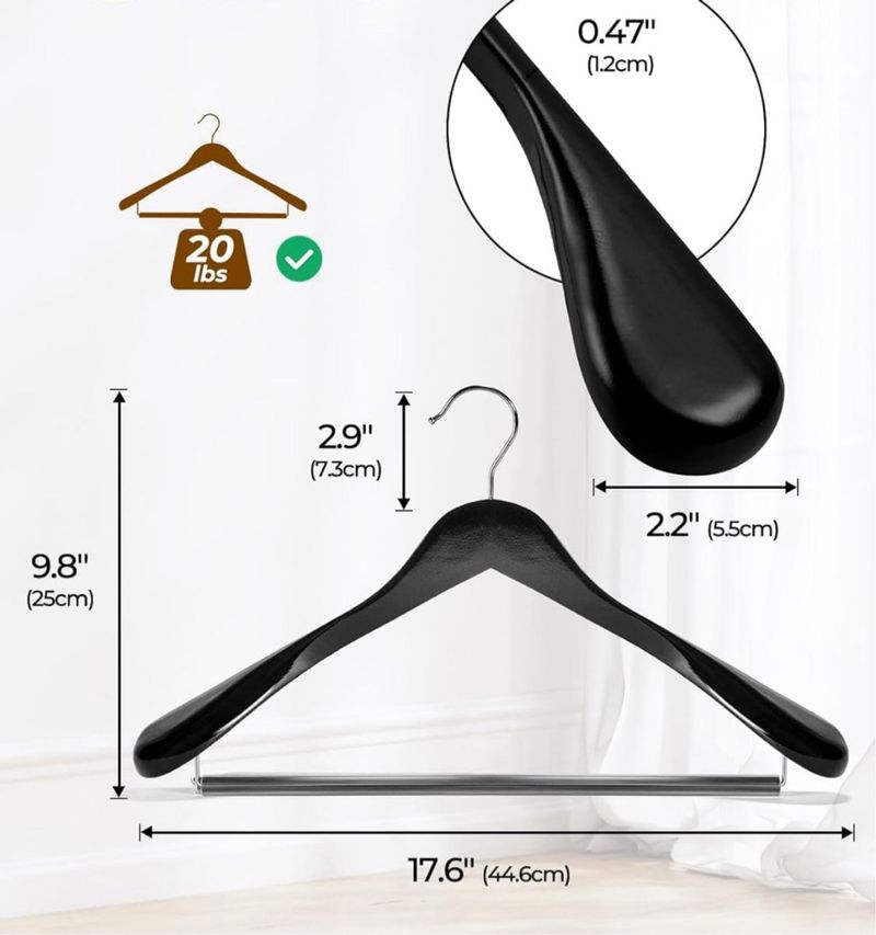 Perchas de Madera para Trajes - 6 Pzas