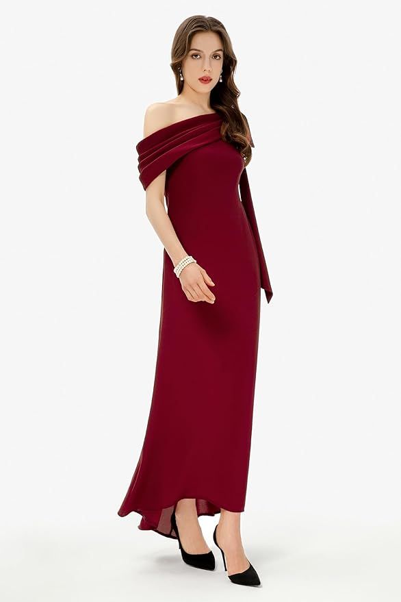 Vestido de cóctel largo con un solo hombro Talla L