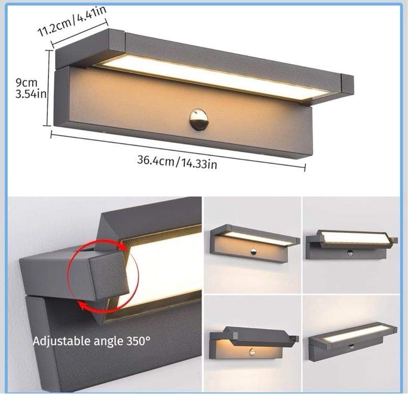 Aplique LED Exterior 36W con Sensor de Movimiento