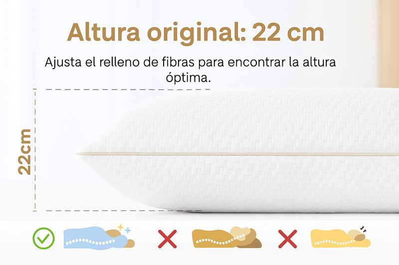 Juego 2 almohadas hipoalergénicas de fibra bambu