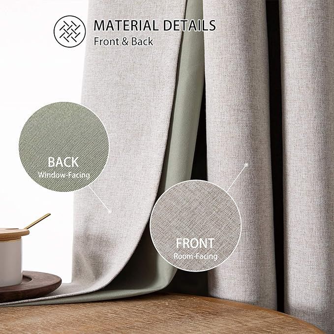 Cortinas Opacas Beige 2 Pzas
