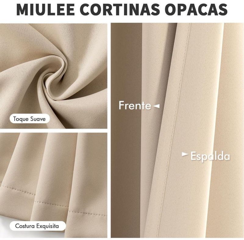 Cortinas Opacas Beige 2 piezas 117*228xm