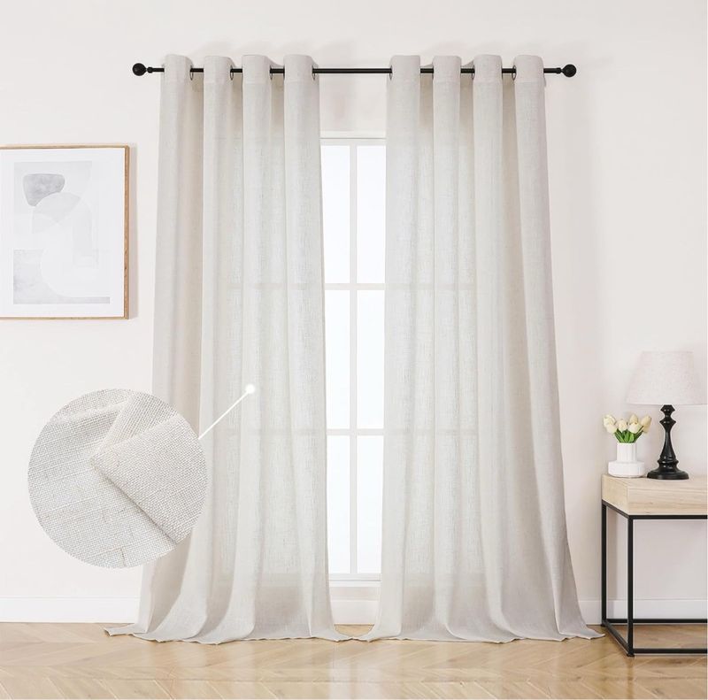 Cortinas de Lino Natural 140x240cm Pack de 2