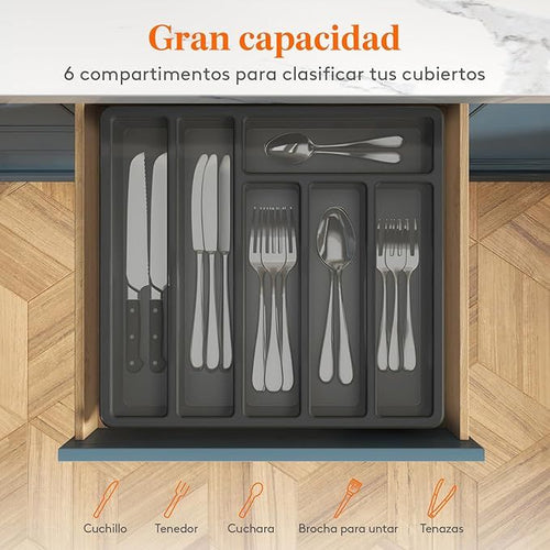 2*Organizador Cubiertos con Tapa 6 Compartimentos
