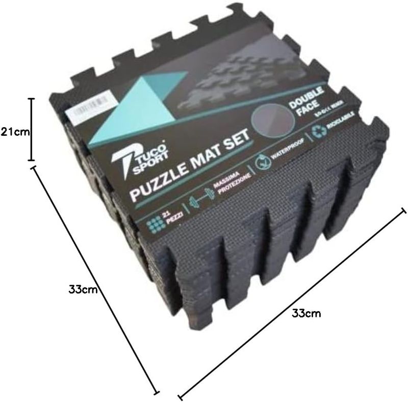 Alfombra Fitness Puzzle Negra