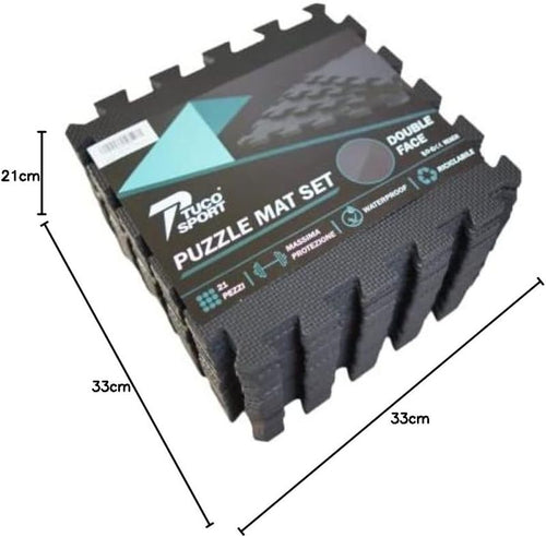 Alfombra Fitness Puzzle Negra