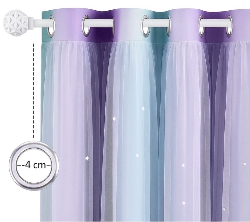 Cortinas Dobles Aislantes con Estrellas Huecas