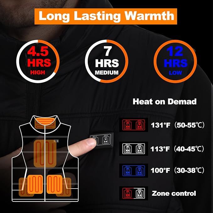 Chaleco Calefactable Hombre XL Batería