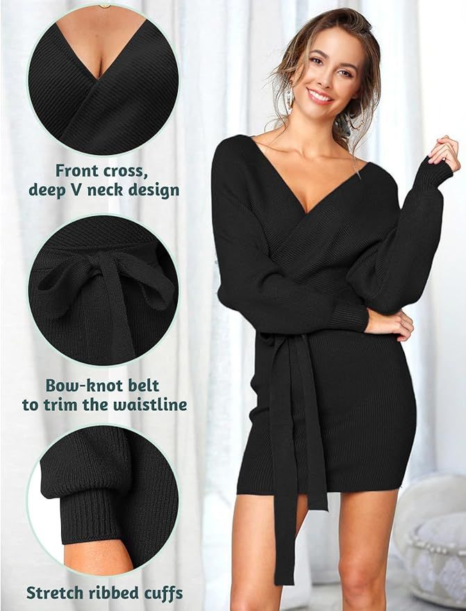 Vestido de Punto Elegante Talla: M - Color: Negro