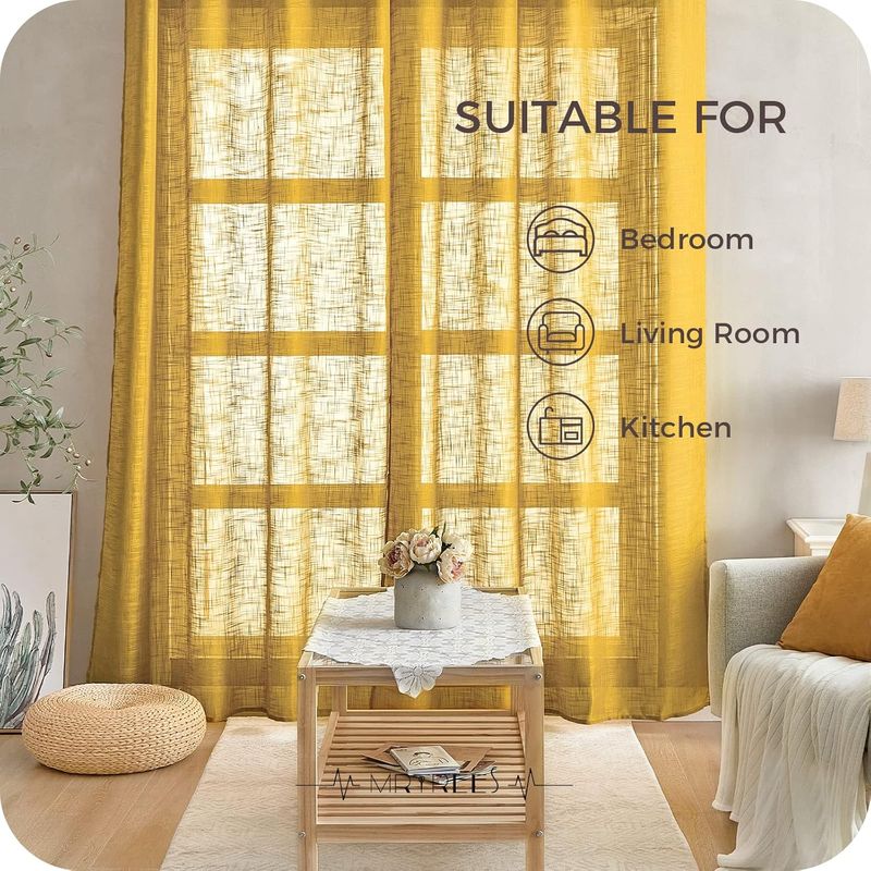 Cortinas Amarillo Mostaza 2*140*260cm
