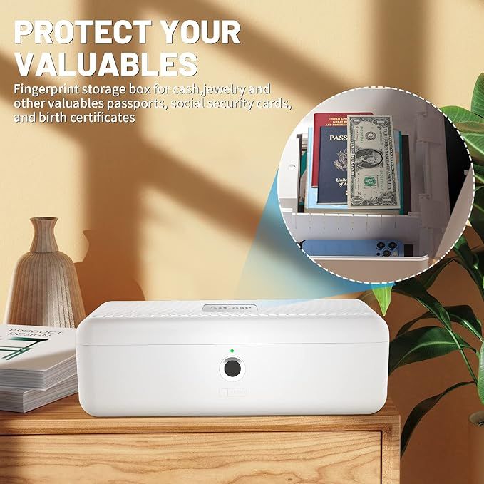 Caja Biométrica Portátil con Huella Digital