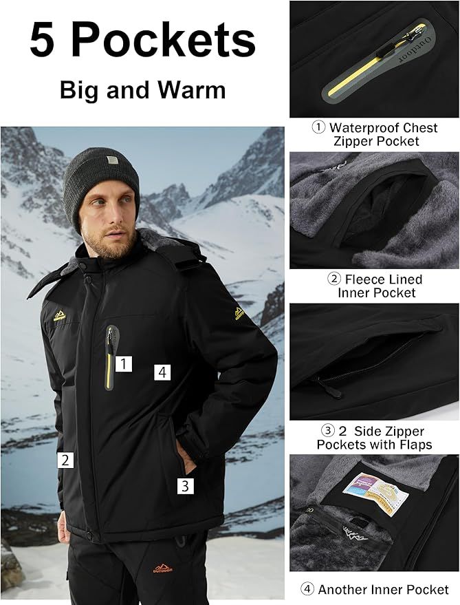 Chaqueta esquí impermeable y cortaviento Talla 3XL
