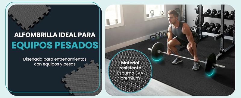 Alfombra Fitness Puzzle Negra