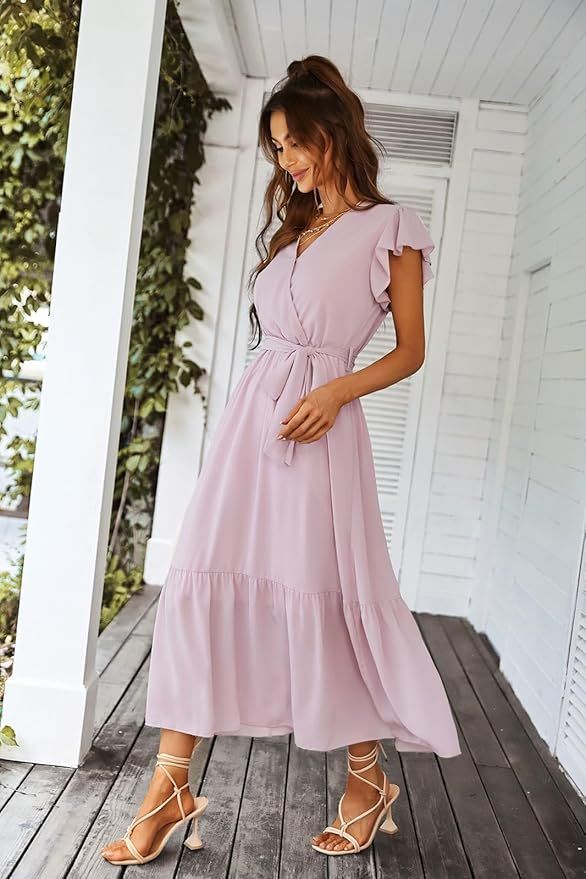 Vestido Bohemio de Verano con Cuello en V Talla M