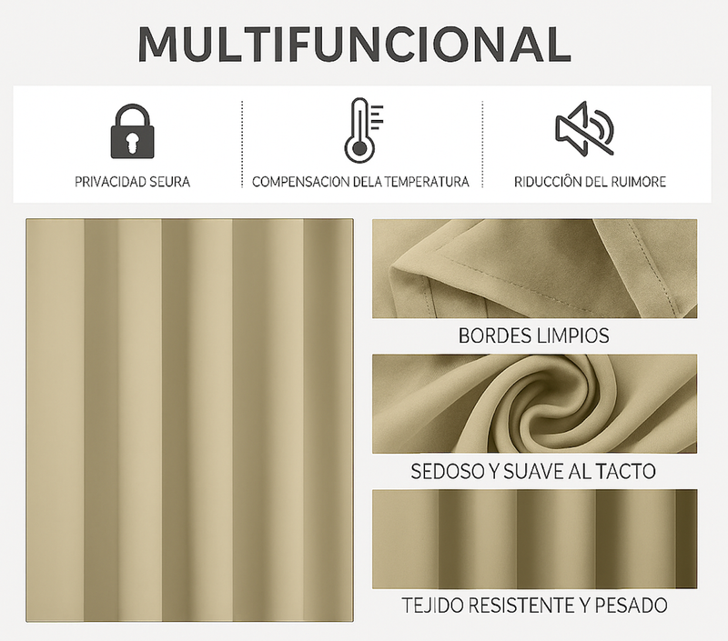 Cortinas Opacas Térmicas PONY DANCE 2*140*245cm