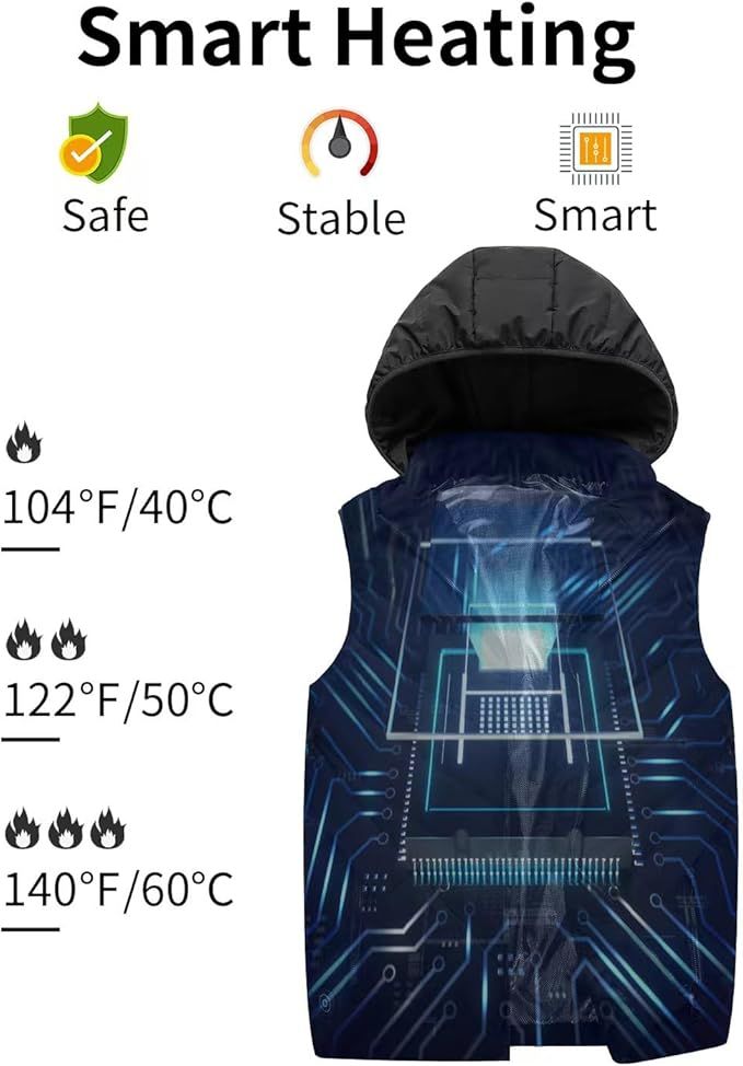 Chaleco Calefactor Eléctrico Unisex 11 Zonas XL