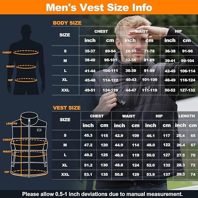 Chaleco Calefactable Hombre XL Batería