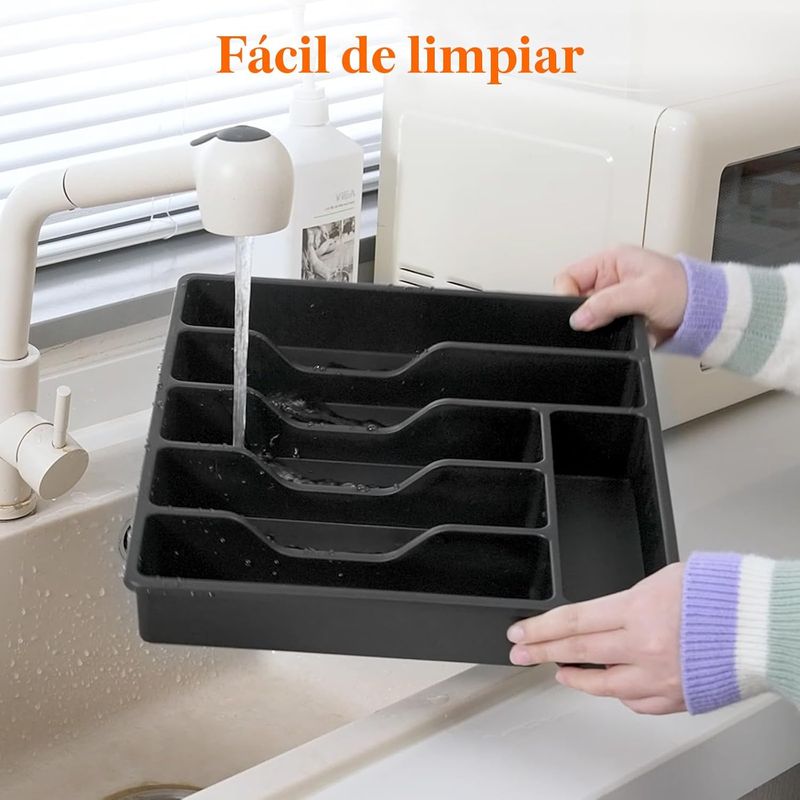 2*Organizador Cubiertos con Tapa 6 Compartimentos