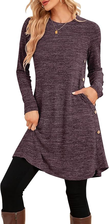 Vestido elegante manga larga con botones Talla M