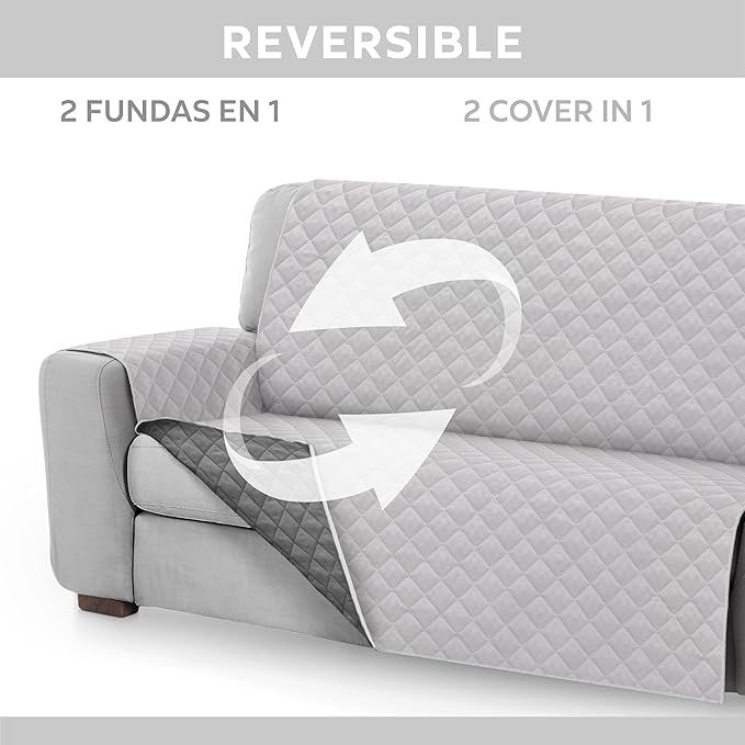 Funda Cubre Sofá Malu 3 Plazas - Gris Claro