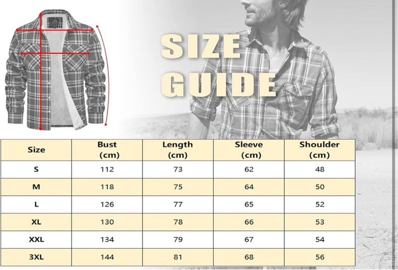 Chaqueta de Invierno a Cuadros para Hombre Talla M