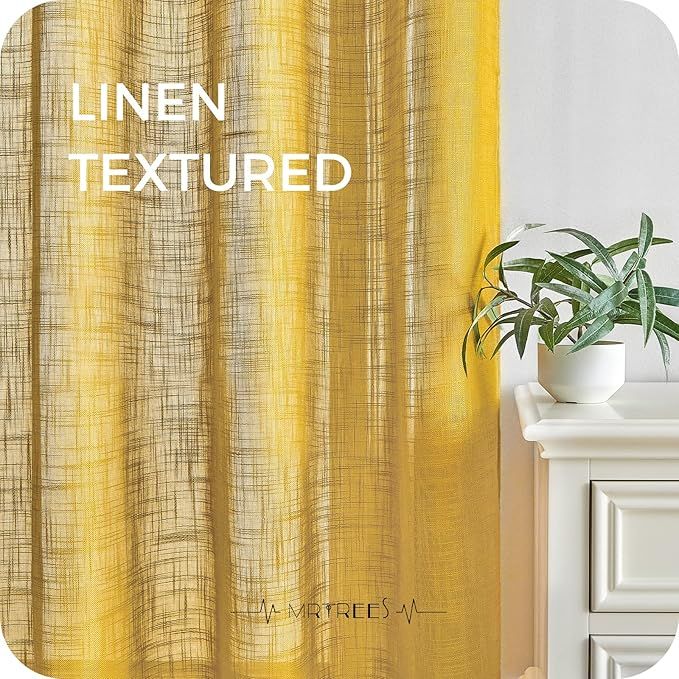 Cortinas Amarillo Mostaza 2*140*260cm