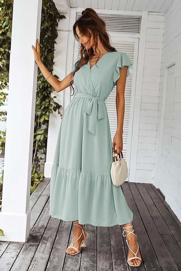 Vestido Largo Verde de Verano para Mujer Talla L