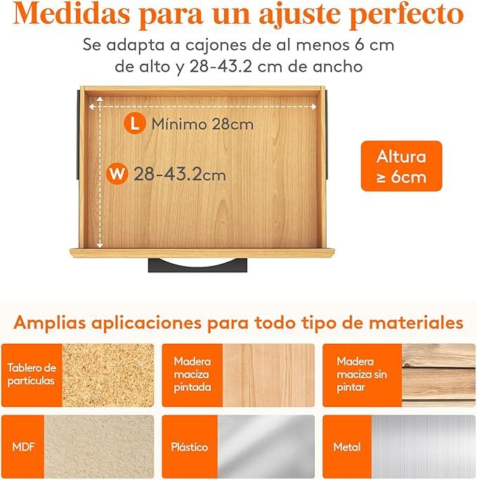 Pack 6 Separadores de Cajones Ajustables