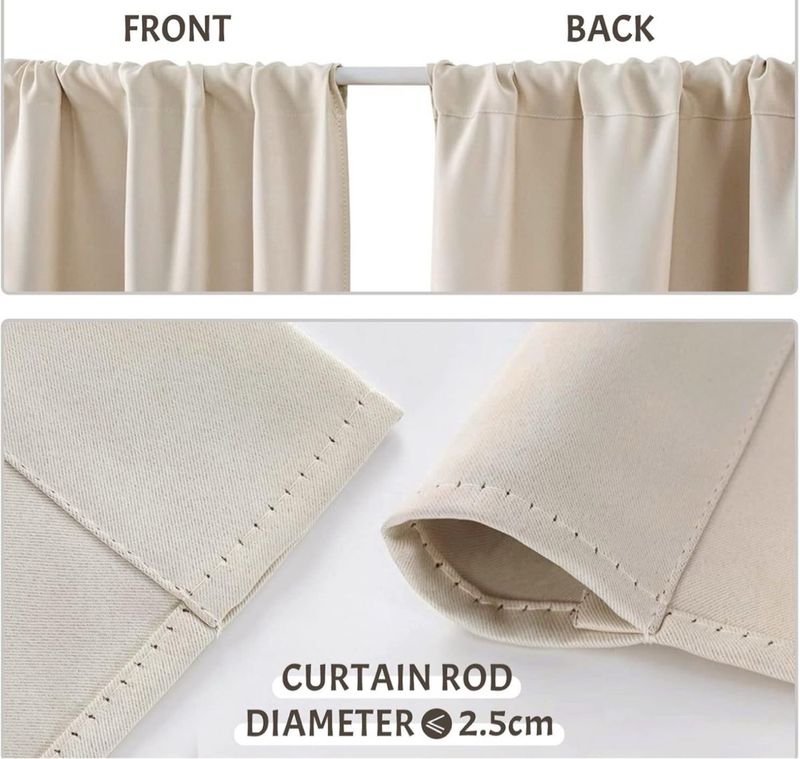 Cortinas Opacas MRTREES Beige pack 2x140x240cm