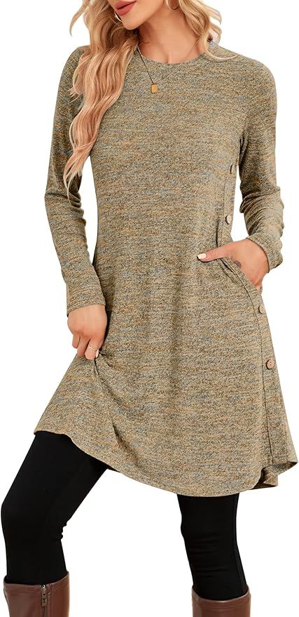 Vestido jersey manga larga con bolsillos Talla M