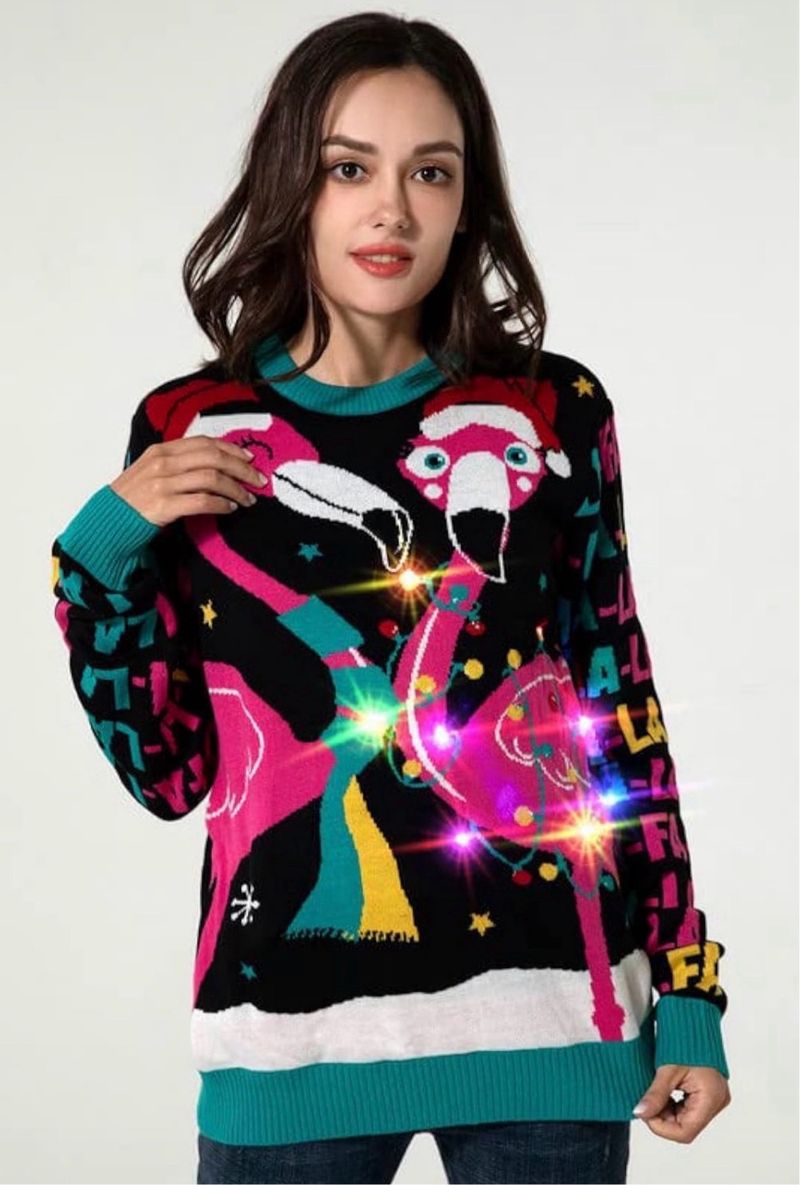 Suéter Navideño LED Flamenco Unisex Talla S
