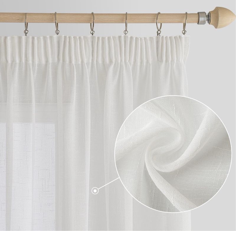Cortinas Blancas Transparentes MIULEE 300 x 245 cm