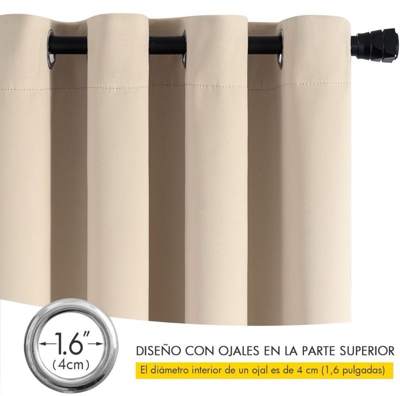 Cortinas Opacas Beige 2 piezas 117*228xm