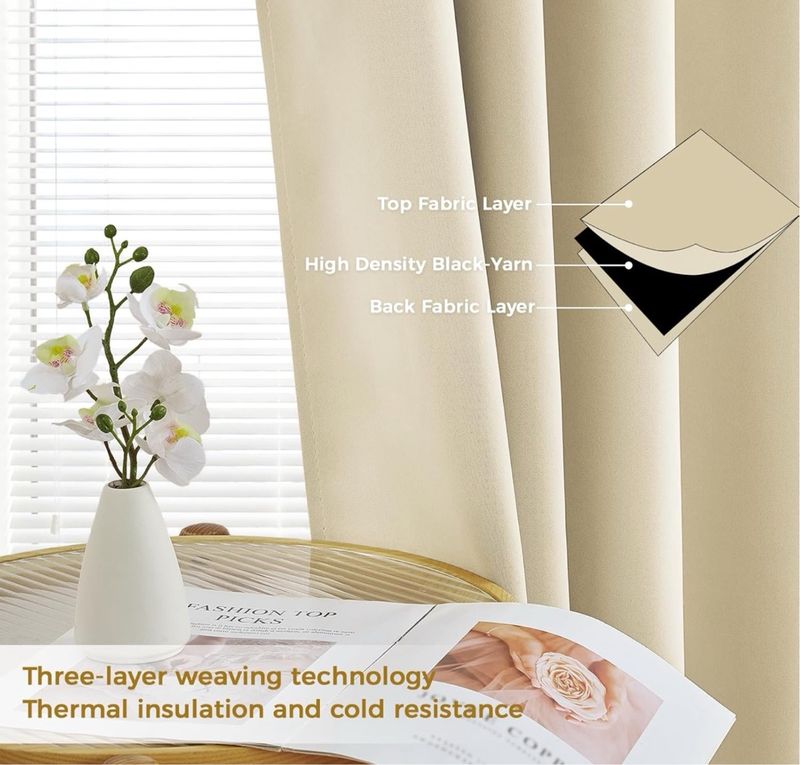 Cortina Opaca Beige 2*140x250