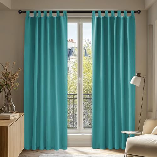 Cortinas Modernas Aislantes Turquesa 140x200 cm